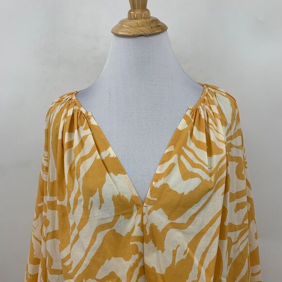 H&M A Line Dress Womens XS Extra Small Floral Pleated Shoulders Elastic Cuff - Picture 2 of 12